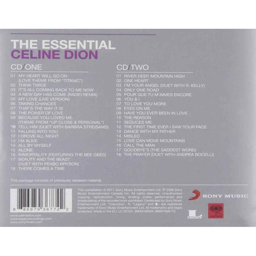 The Essential Celine Dion Rebranded 2011 2CD