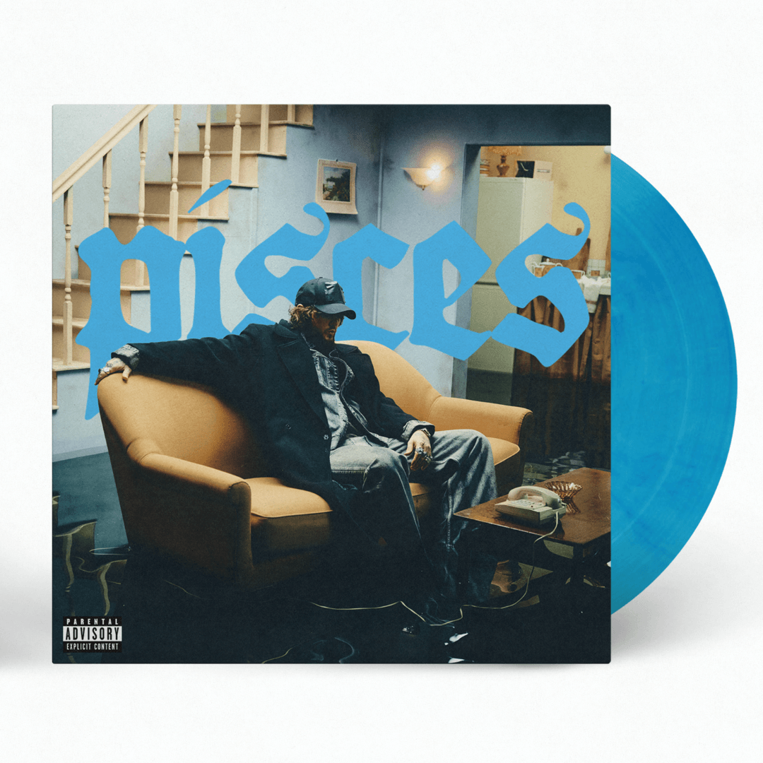 Edición LP azul océano de PISCES viene en una funda gatefold con un libreto de 12 pulgadas James Arthur en SMFSTORE