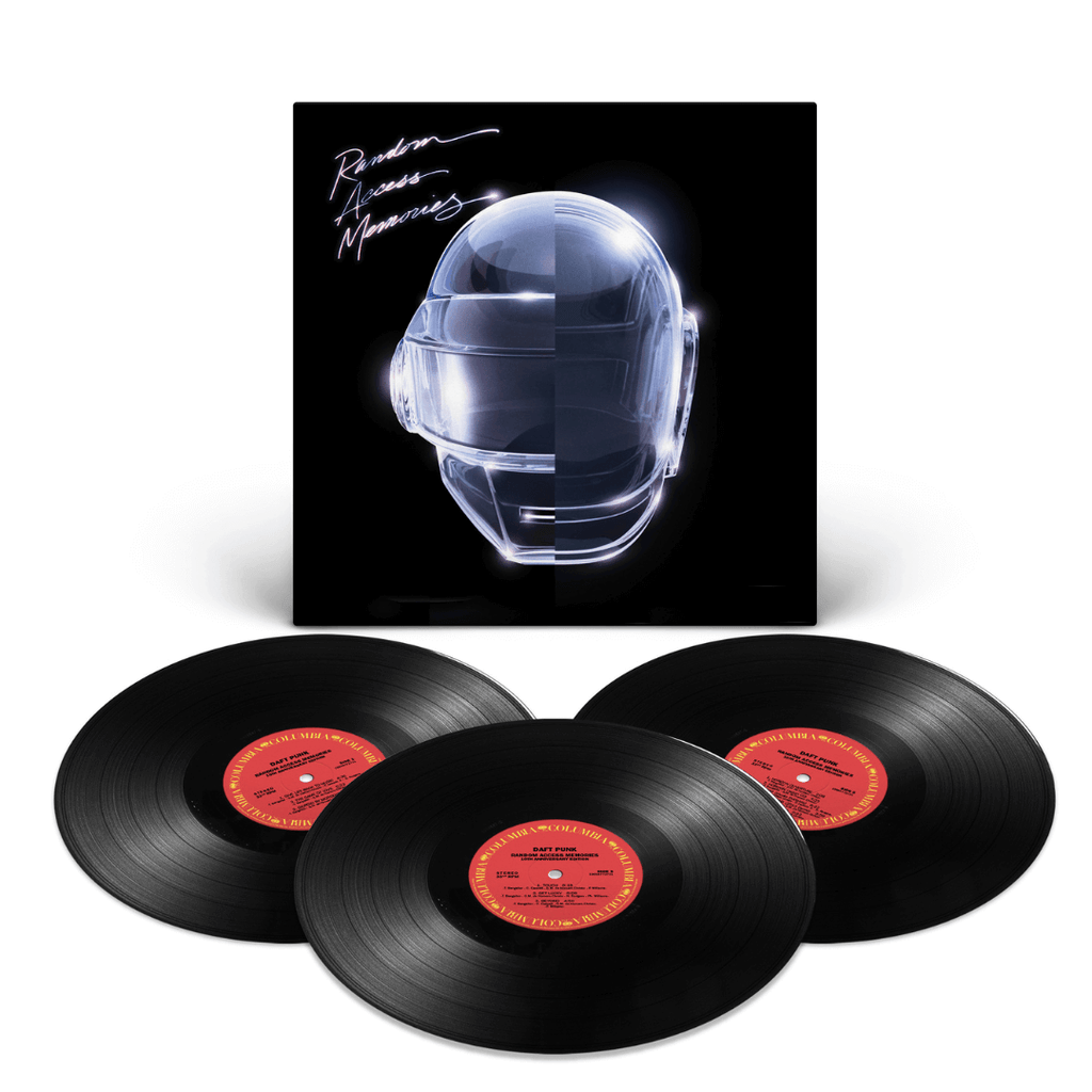 Exhibición de discos de vinilo firmados por Daft Punk